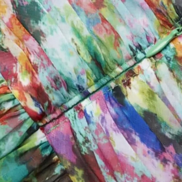 Aidan mpMattox Printed Ruched-Waist Gown dress - Picture 2 of 5